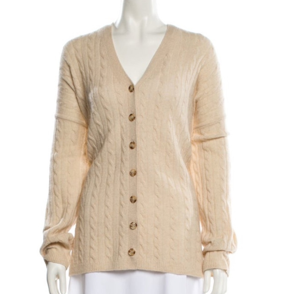 Reformation Cashmere Cableknit V-Neck